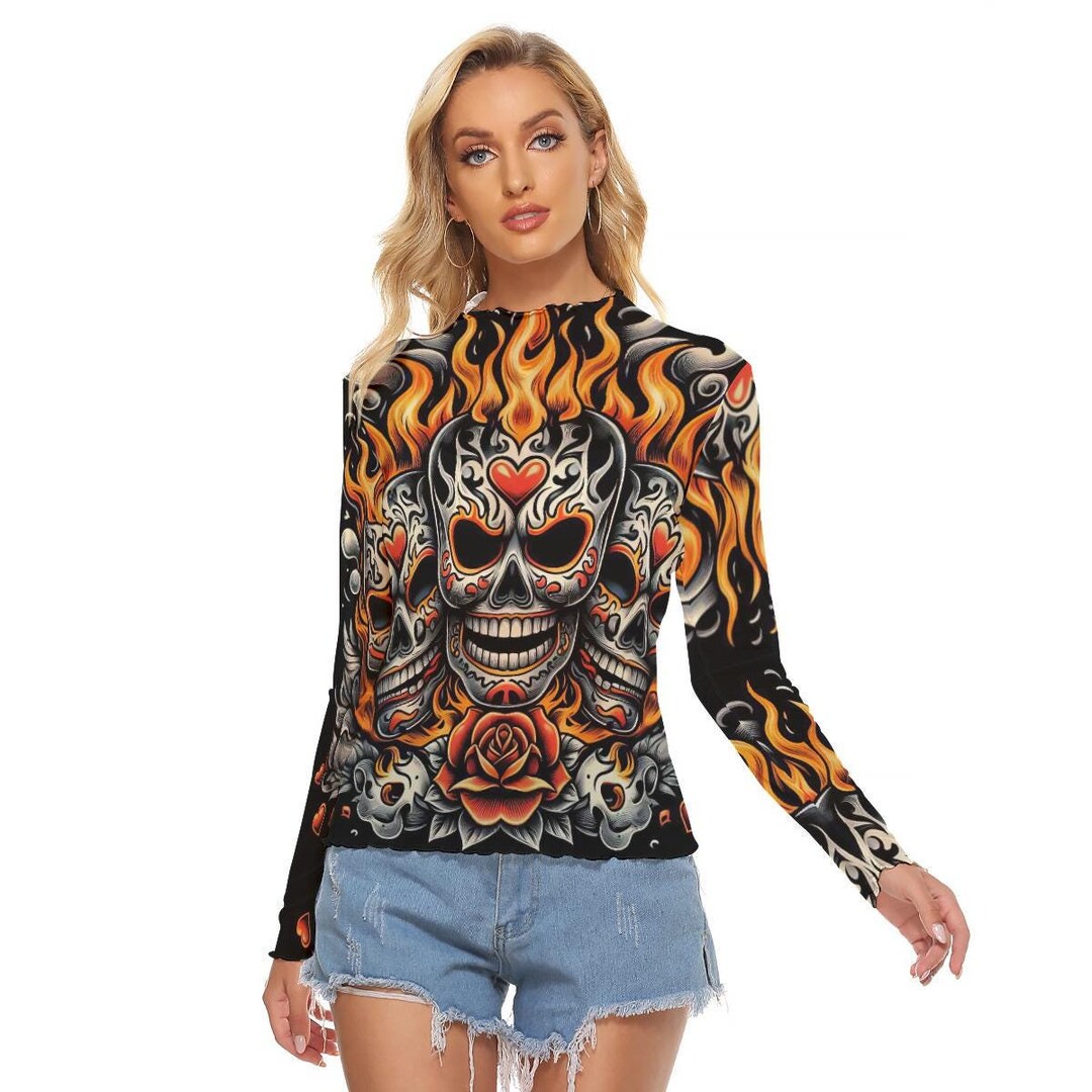 Luchador Mesh See Thru Top Blouse , Second Skin Tight Shirt, Sheer ...
