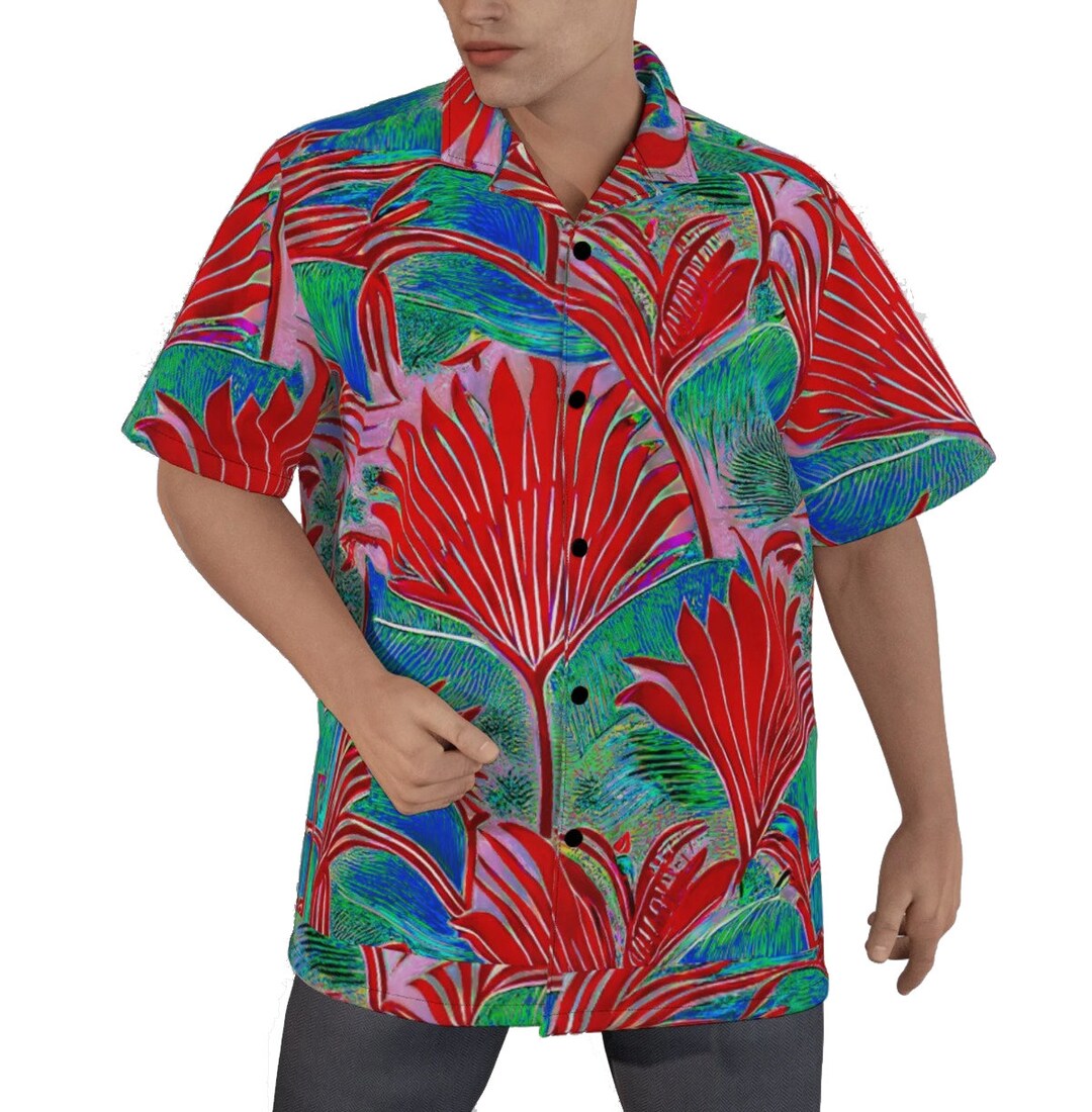 Fraser Red Dress Tartan Vintage Leaves Hawaiian Shirt main image 0