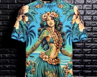 フラガール コットン ハワイアンシャツ サーファーギフト