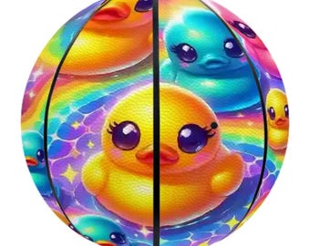 Rubber Duck Ducky Toy Novelty Basketball, Fun Indoor/Outdoor Sports Ball, Cool Gift, Durable Play Ball for Kids & Adults, Friend , Child