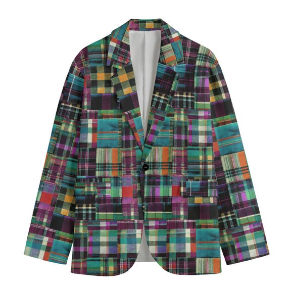 madras patchwork blazer