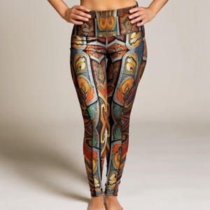 Baroque Gladiator Yoga Leggings Medieval w/ Pockets Athletic Viking Cosplay Renaissance Festival LARP Battle 3D HD Knight in Shining Armor