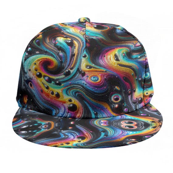 Psychedelic Fractal Snapback Dj MC Hat Unisex OS Adjustable  display picture 1