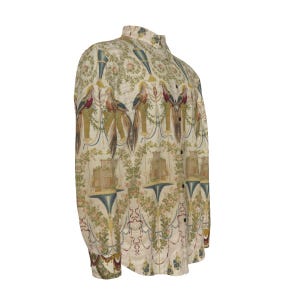 The Pheasants from the Verdures of the Vatican Tapestry Cotton Shirt Mens Oxford Victorian Long Sleeve Jean Démosthène Dugourc Cottagecore image 4