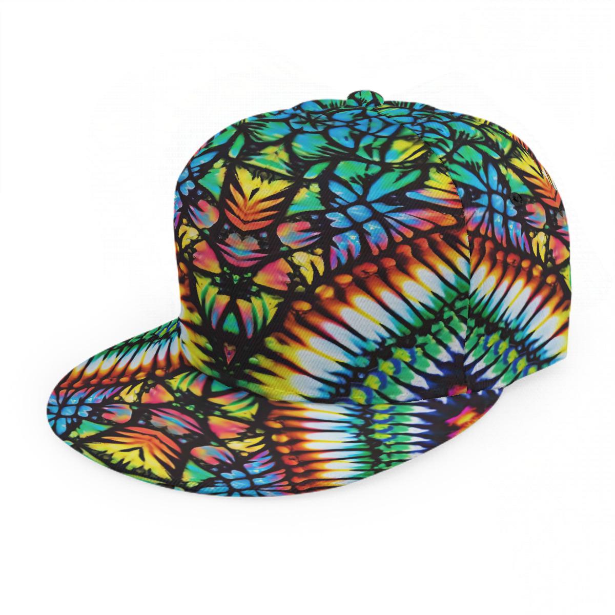 Psychedelic Trippy Hat, Tie Dye Cap, Blue Green Baseball Cap  display picture 3