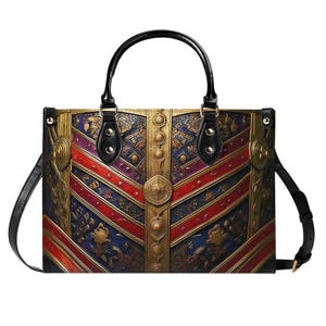 Bolso de mano de cuero de lujo barroco, cartera medieval con asa superior, monedero de grano superior, bolso de mano de cuero genuino, bolso de hombro de alta costura, armadura dorada