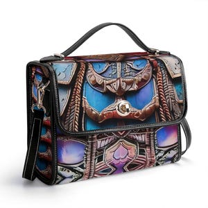 Cartera de cuero genuino barroco, cartera de cuero con armadura medieval, bolso de mano Steampunk, bolso de hombro de alta costura de lujo, cartera de gladiador, regalo