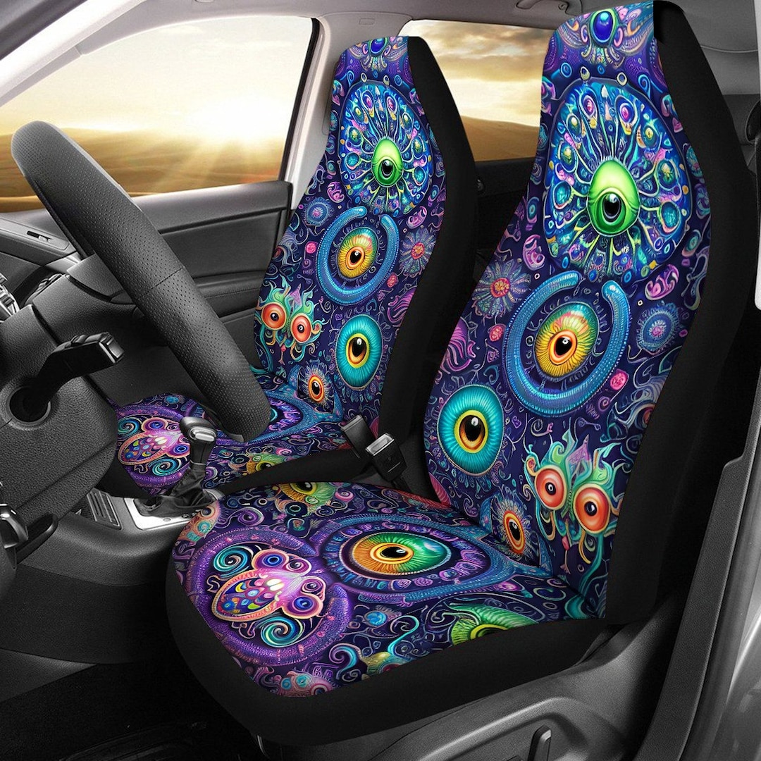 Abstract Trippy Paint Pet Car Seat Cover