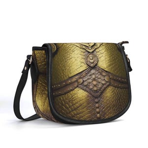 Cartera de armadura de gladiador, bolso de cuero genuino, bolso de cuero de grano superior, bolso de mano medieval, bolso de hombro de lujo silencioso, guerrero de latón