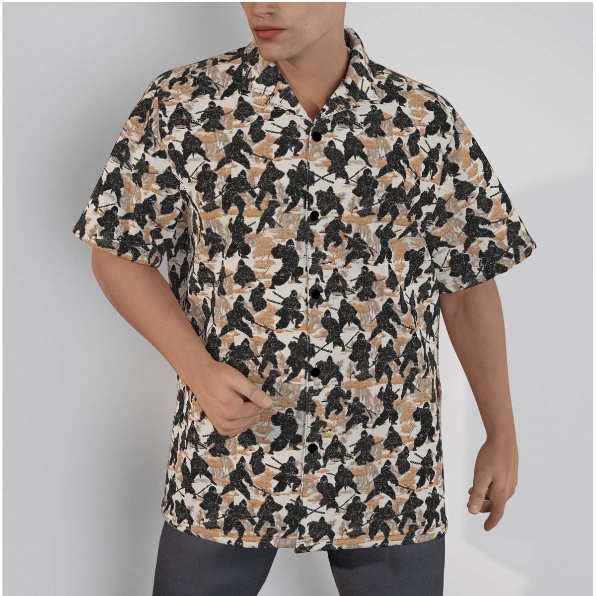 Ninja Shirt Mens Cotton Aloha Shirt Hawaii Hawaiian Shirt