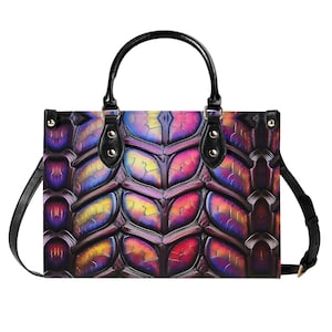 Bolso de mano de cuero de lujo de color rosa y morado, cartera con asa superior, bolso de mano de cuero genuino de grano superior, bolso de hombro de alta costura, estilo barroco futurista