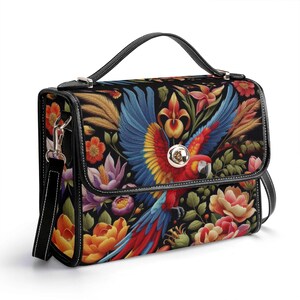 Cartera de piel auténtica con forma de guacamayo, cartera de piel de guacamayo, bolso de mano de piel con forma de pájaro, bolso de hombro chino, cartera con forma de guacamayo, bolso tipo mensajero con forma de loro