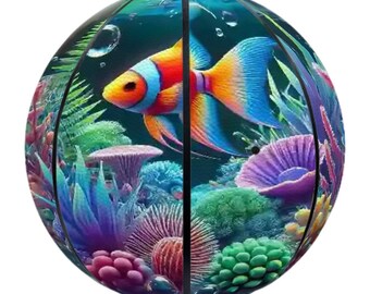 Tropical Goldfish Fish  Novelty Basketball, Fun Indoor/Outdoor Sports Ball, Cool Gift, Durable Play Ball for Kids & Adults, Friend , Child