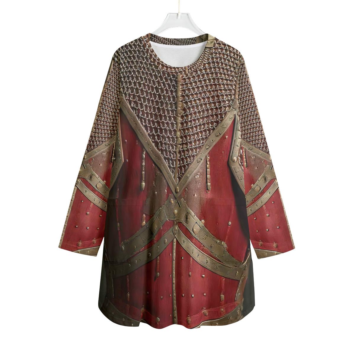 Medieval Warrior Cotton Dress Viking Tunic Chasuble Druid Gladiator Lounge Shirt Plus Sizes Sweater Chainmail  3d Renaissance LARP Battle