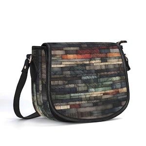 Bolso de piel auténtica, bolso de piel de grano superior, bolso de mano con patchwork, bolso de hombro de lujo silencioso, cartera bohemia, regalo universitario, edredón