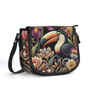 Bolso de piel auténtica de tucán, bolso de piel de grano superior, bolso de mano tropical, regalo, bolso de hombro de lujo, cartera de pájaro exótico, estilo bohemio