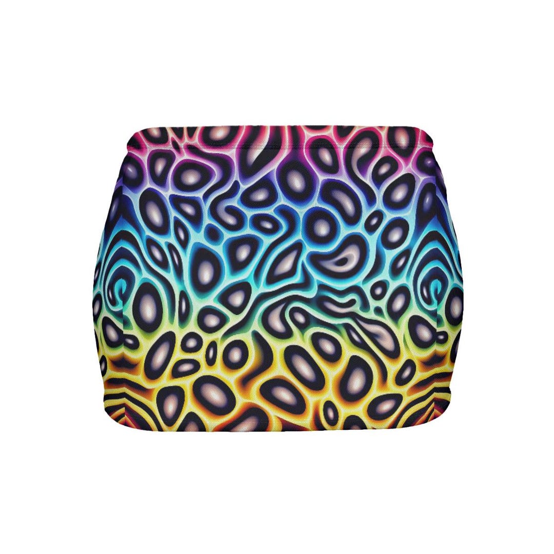 Rainbow Leopard Micro Mini Sheer Mesh Skirt Very Short Sexy Trendy Gift ...