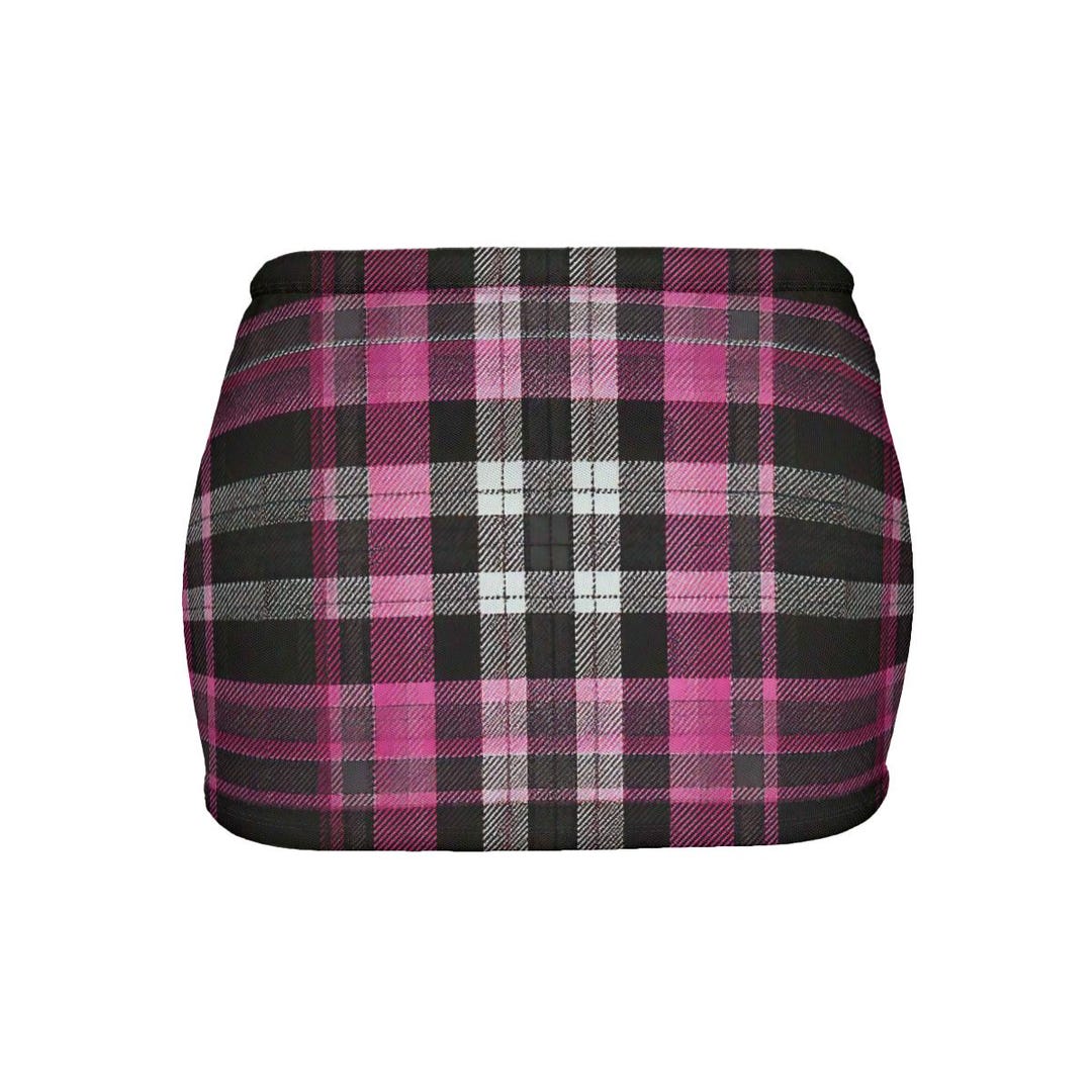 Pink Plaid Micro Mini Mesh Sheer Skirt Very Short Sexy Trendy Gift Punk ...
