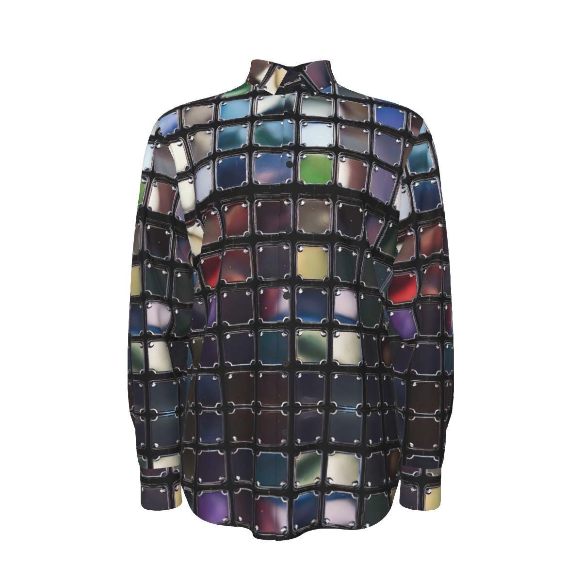 mens sparkly dress shirts INSPIRE CHIC Men's Shirts Sequin Long Sleeve Button Down Sparkle Metallic Dress Shirts XL Blue