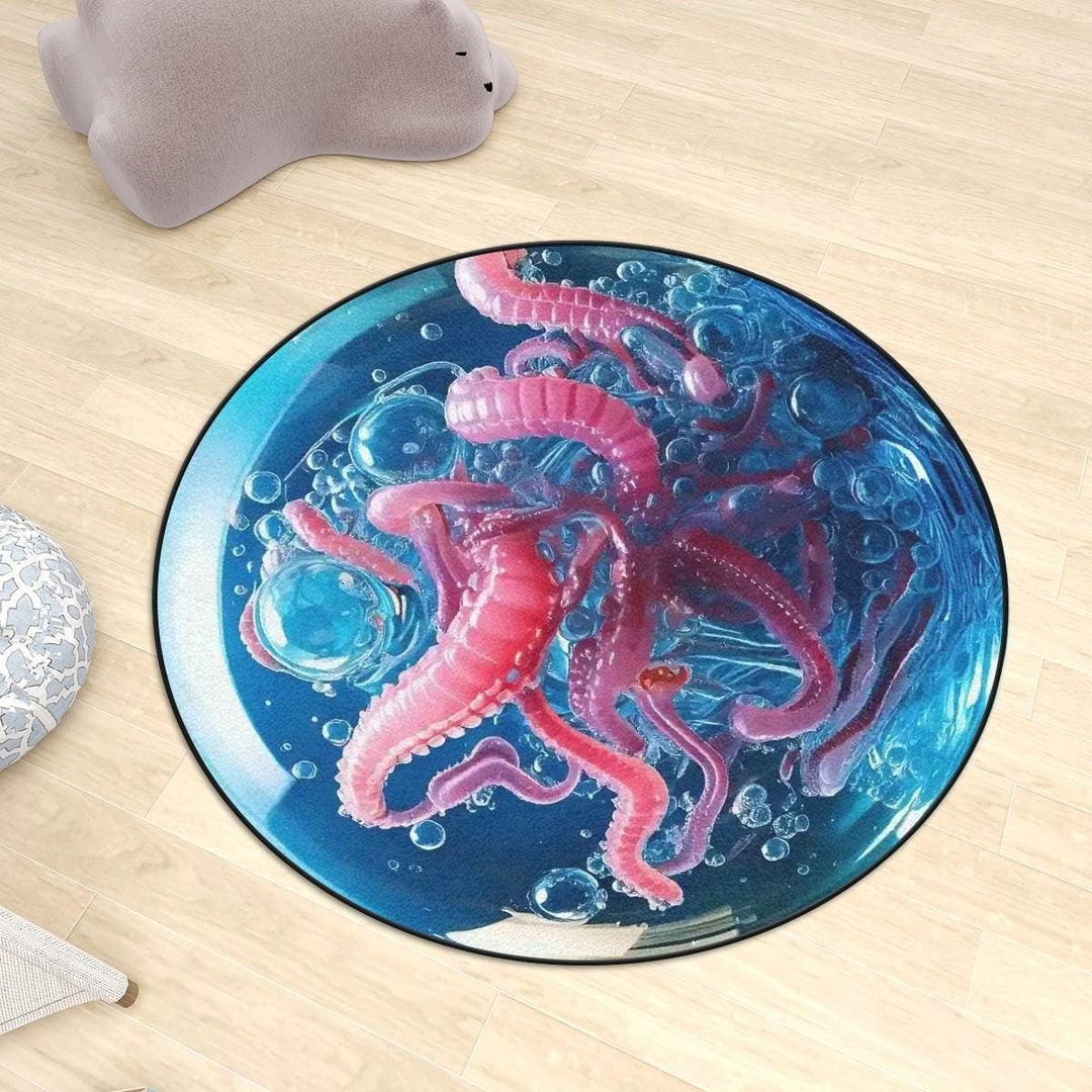 Gross Rug Gross Worms Rug Optical Illusion 3d Rugs, Circle Mats, Playroom Carpet ...
