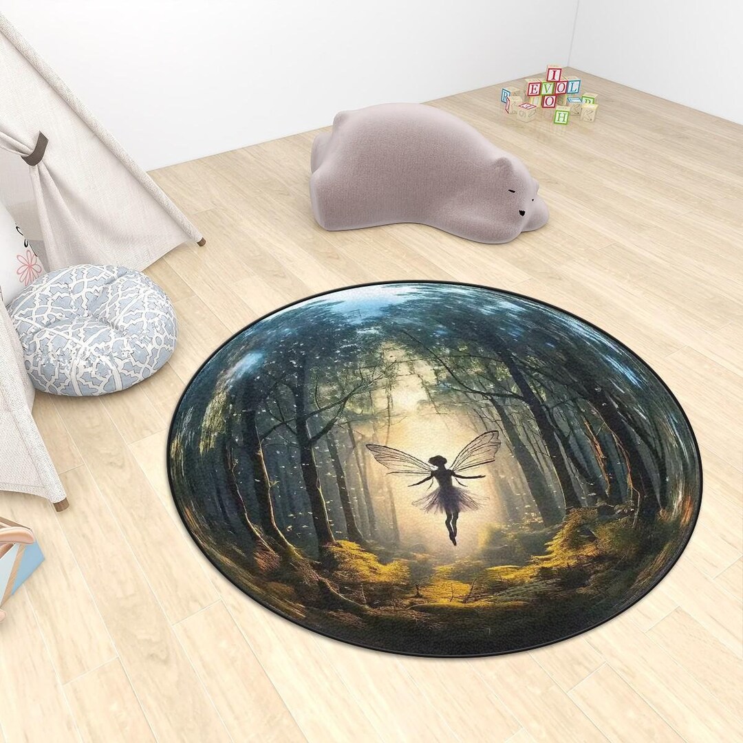 Fairy Round Rug, Optical Illusion 3d Rugs, Circle Mats, Playroom Carpet ...