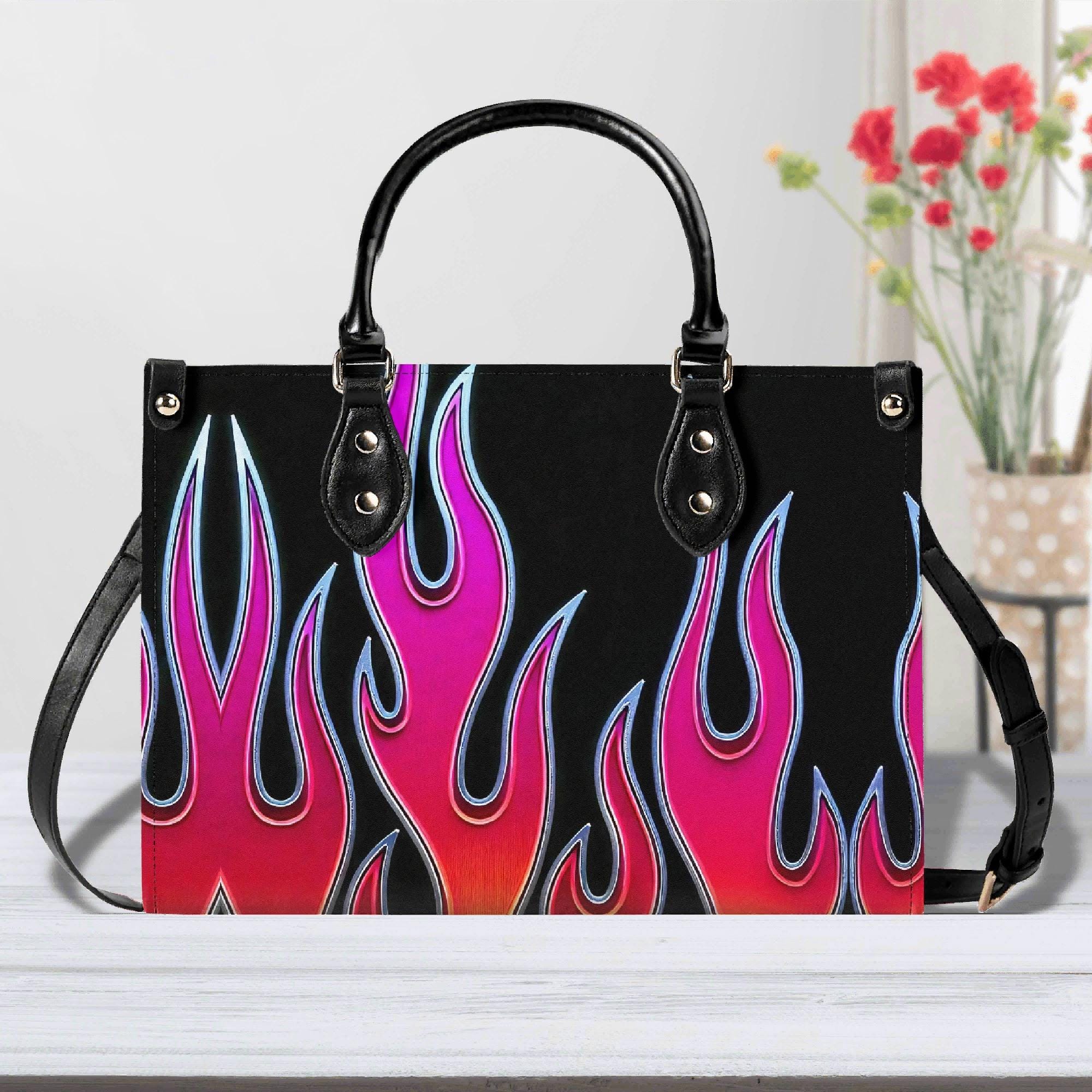 レディース y2k archive Flame top emboss leather bag