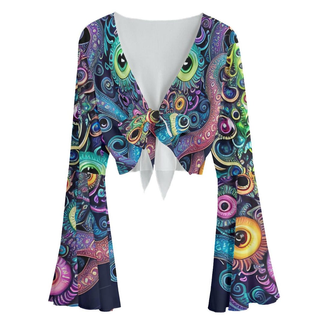 Vintage 00s boho tie up long sleeve top
