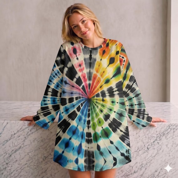 tie dye long sleeve sweatshirt dress Off-white Arrows Tie-dye Sweatshirt Dress