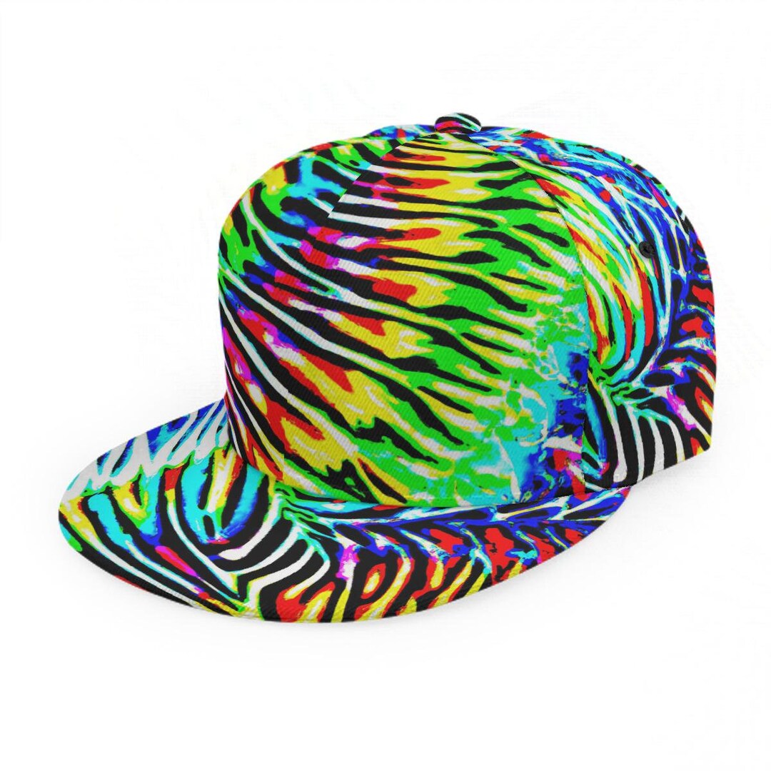 Psychedelic Trippy Hat, Tie Dye Cap, Rainbow Vibrant