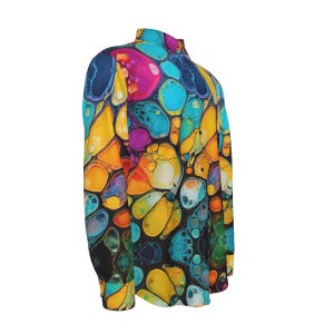 Trippy Marble Cotton Shirt Mens Dress Long Sleeve Button Down Gift for ...