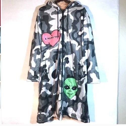 Psychedelic Puffy Furry Puffer Jacket Tie Dye Long Fleece shops Zip Up Unisex Coat Windbreaker Quilted Men Woman Hip Hop Streetwear Urban Cozy