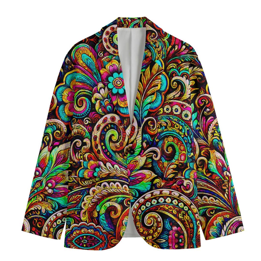 Mens Light Pink Paisley Blazer - Big and Tall Sport Coat With Bowtie main image 0