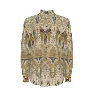 The Pheasants from the Verdures of the Vatican Tapestry Cotton Shirt Mens Oxford Victorian Long Sleeve Jean Démosthène Dugourc Cottagecore image 2