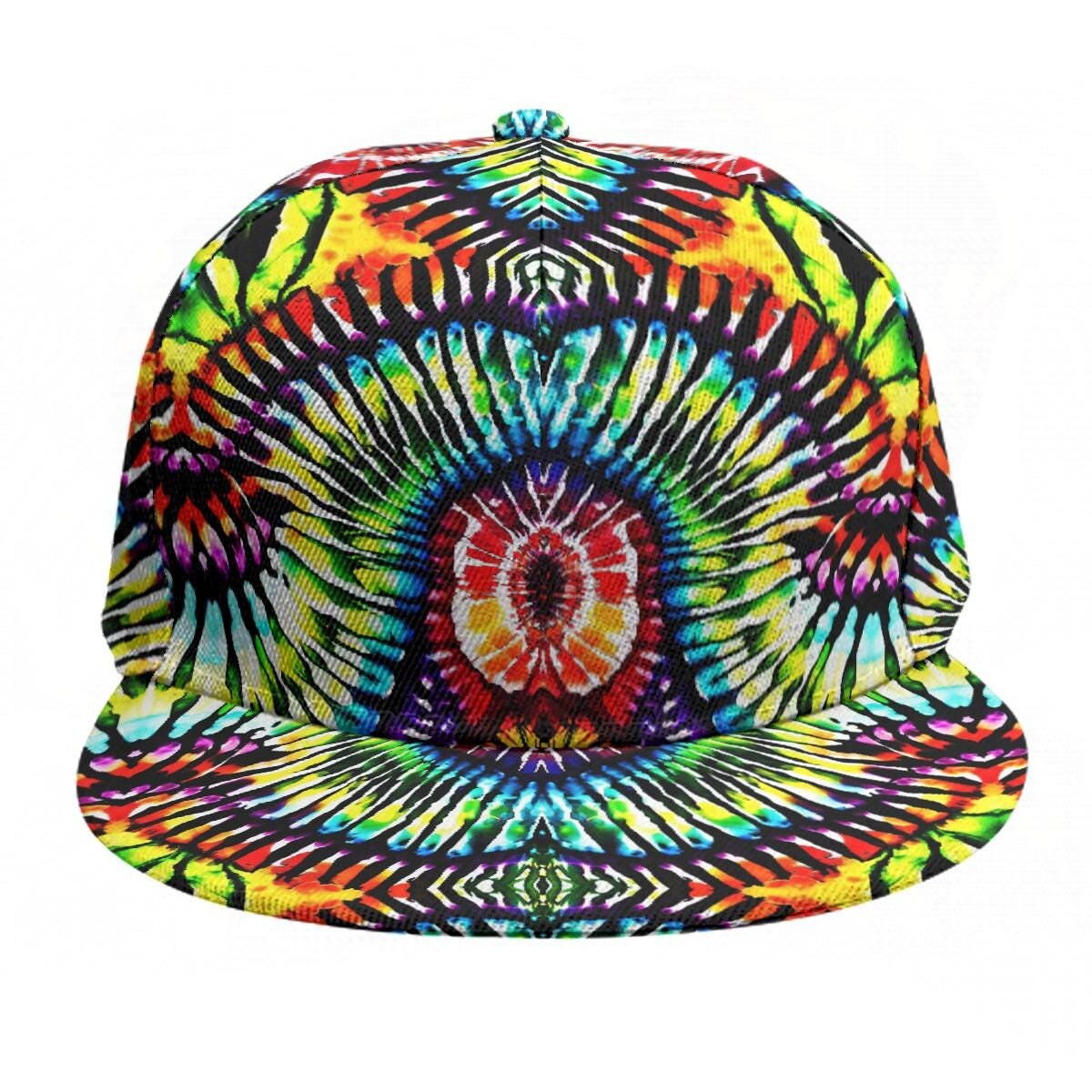 Psychedelic Trippy Hat Tie Dye Cap Rainbow Red Baseball Cap