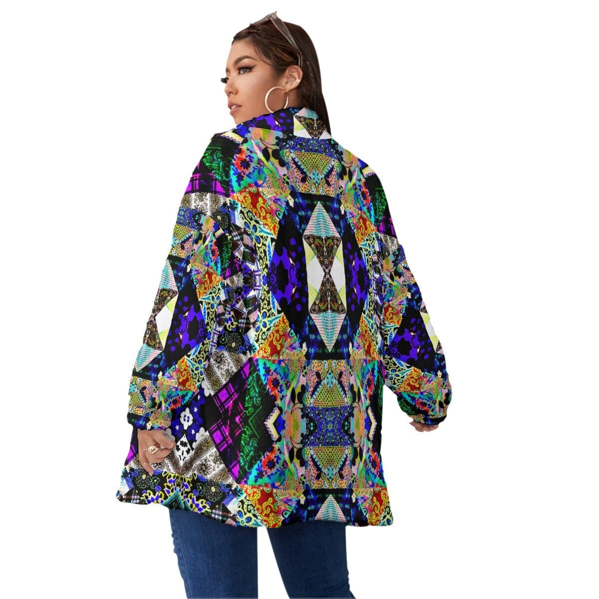Patchwork Quilt Cozy Fleece Jacket Borg 