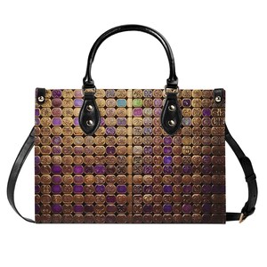 Bolso de mano de cuero de lujo con medallón, cartera con asa superior, bolso de mano de cuero genuino, bolso de hombro de alta costura, bolso Steampunk dorado