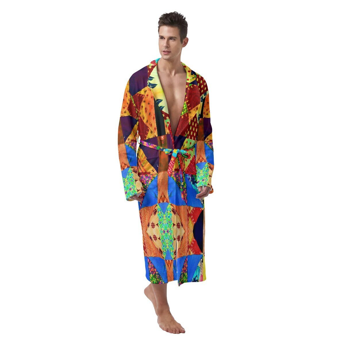 Mr. Saturday SSENSE Exclusive Multicolor Patchwork Robe Coat Mr. Bathing Ape