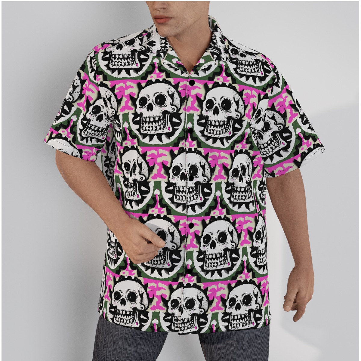subculture SHORT SKULL SHIRT / BLUE 2