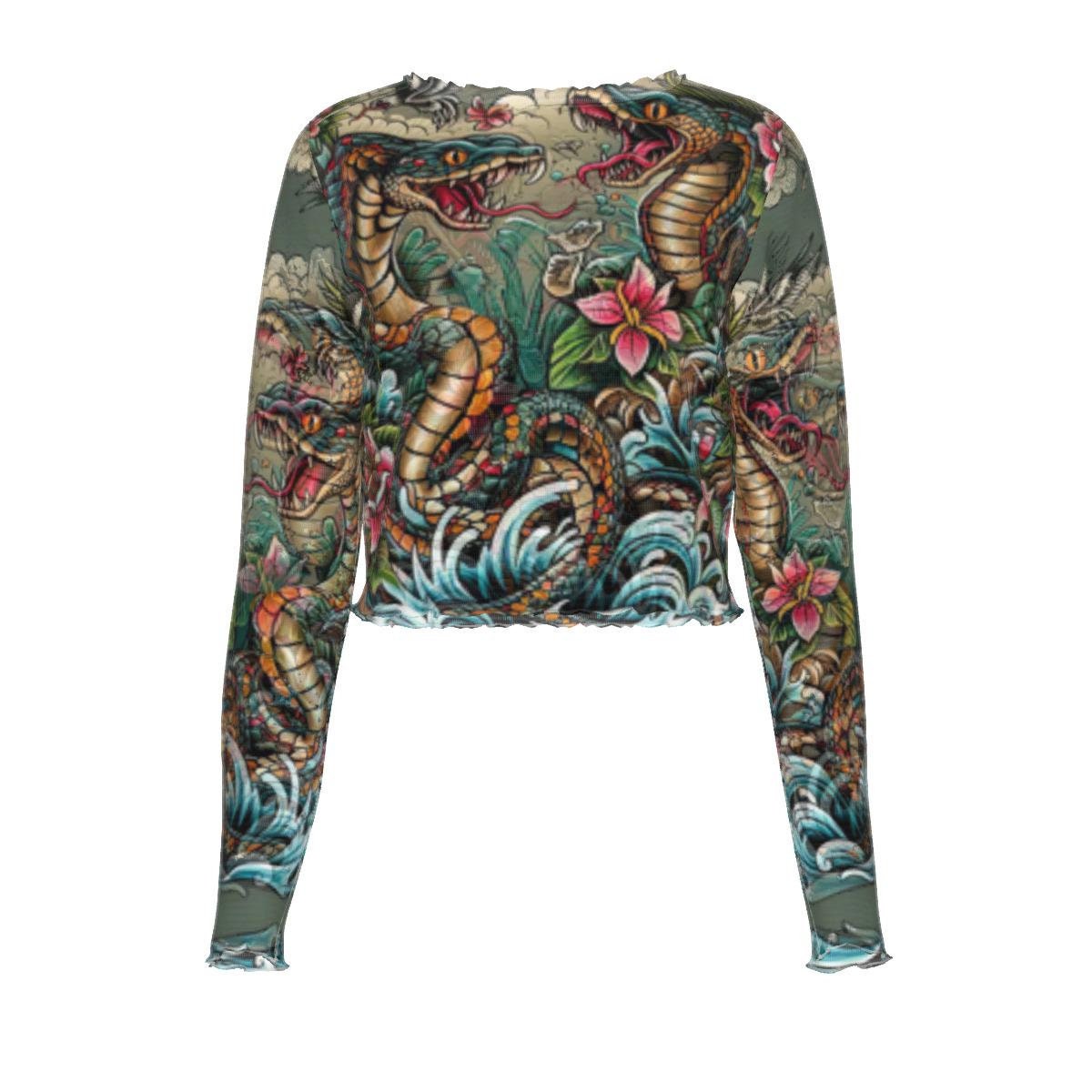 Mesh Vintage Snake Print Top | chrissynx