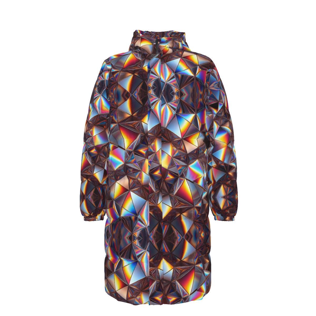 Hologram Optical Illusion Puffer Coat, Dj MC Puff, Genuine Duck 