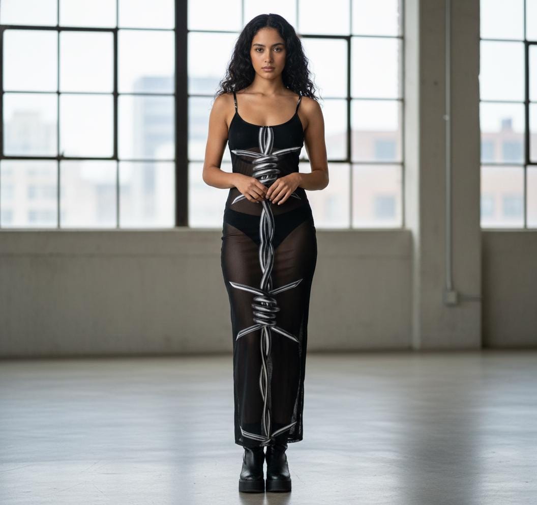 knee length dresses for ladies Women Sheer Dress with Hooded Face Mask Maxi High Slit Sexy Mesh Dress –  Mega Mart Center main image 0
