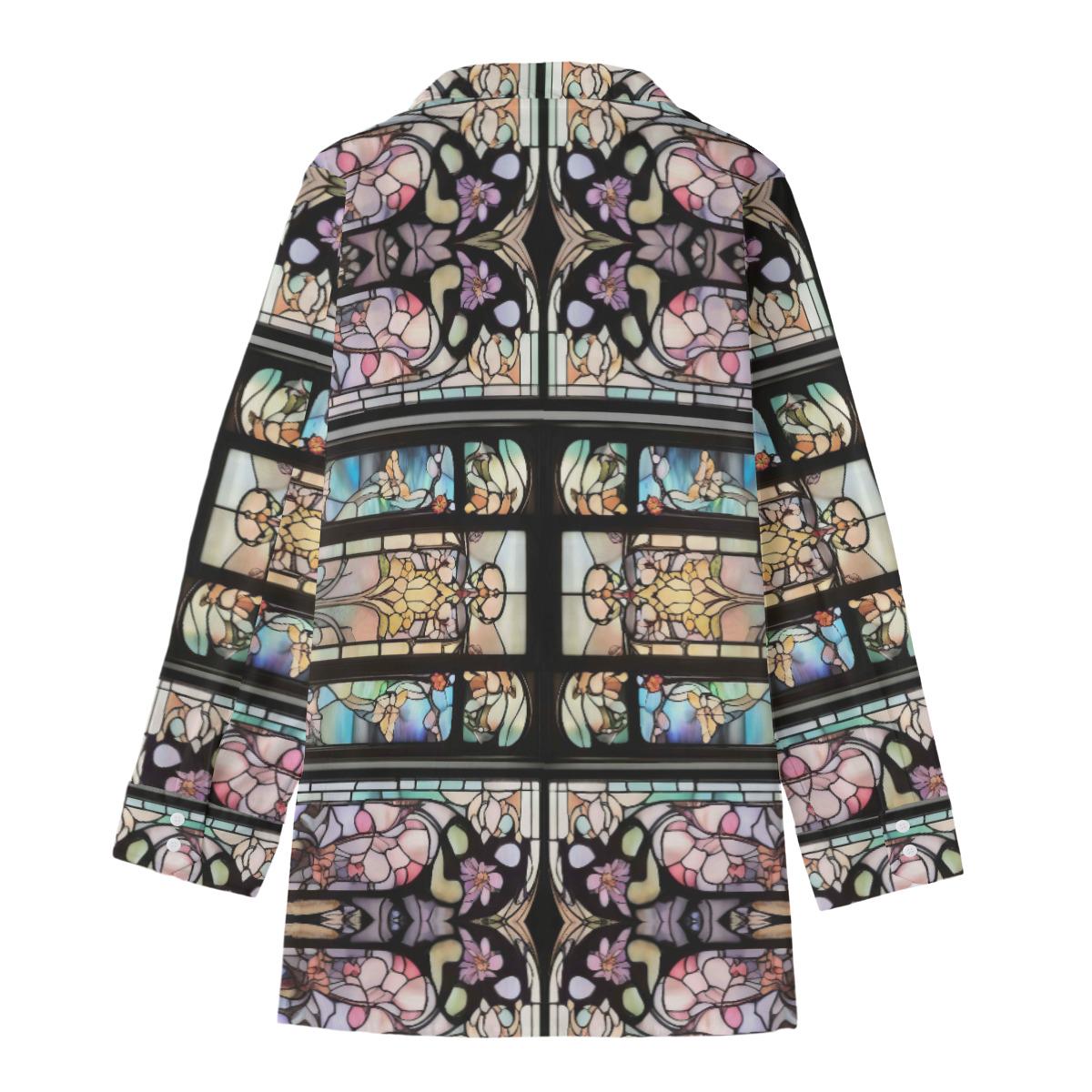Buy Stained Glass Cotton Long Sleeve Shirt, Couture Blouse, Button
