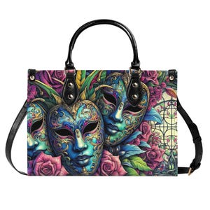 Bolso de mano de cuero de lujo del Carnaval de Venecia, cartera con asa superior, bolso de mano de cuero genuino de grano superior, bolso de hombro de alta costura, barroco veneciano