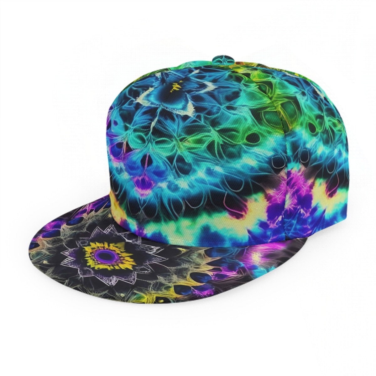 Adjustable Snapback Cap Tie Dye Baseball Cap - Rainbow Tie Dye