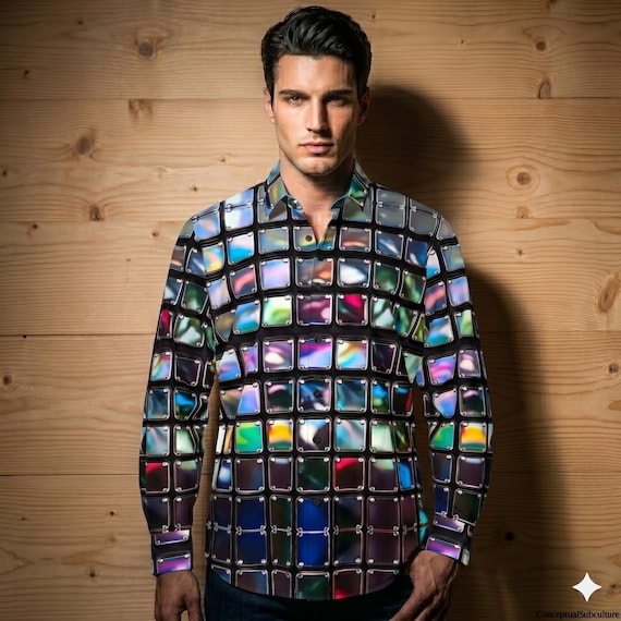 men's iridescent dress shirt Amazon.com: Lars Amadeus Holographic Shirts for Men's Long Sleeves Button Down Party Shiny Metallic Shirt : Clothing, Shoes & Jewelry