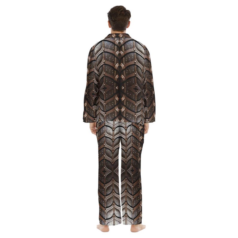 Medieval Armor Mens Satin Pajamas Button Down Sleepwear Gift Menswear ...