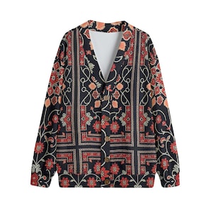 Suéter Norweigan Setesdalsm, gola V islandês, tricô, lã, cardigan unissex, presente, Cottagecore, masculino, feminino, alta costura, Fair Isles, floral, azul, vermelho