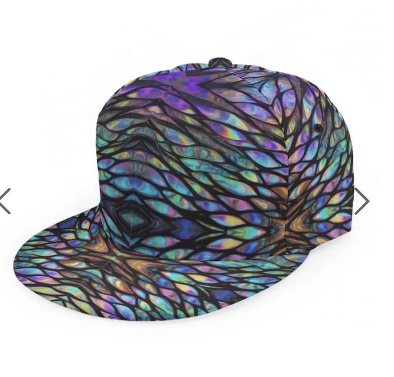 Tarpan Fish Scales Psychedelic Trippy Cap, Tie Dye Hat, Baseball Cap ...