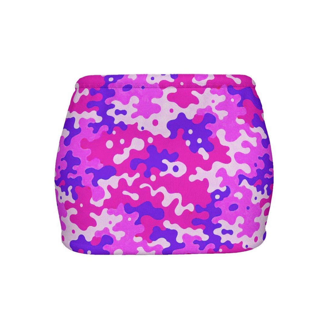 Pink Purple Camo Micro Mini Sheer Mesh Skirt Very Short Sexy Trendy ...