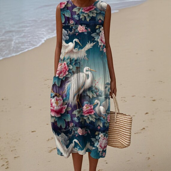 floral sheer beach dress Floral Sheer Cover Up Dress – Thrift On the Ave